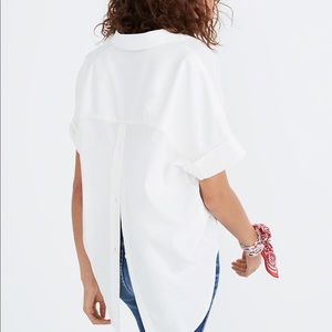 Madewell courier button back shirt in pure white